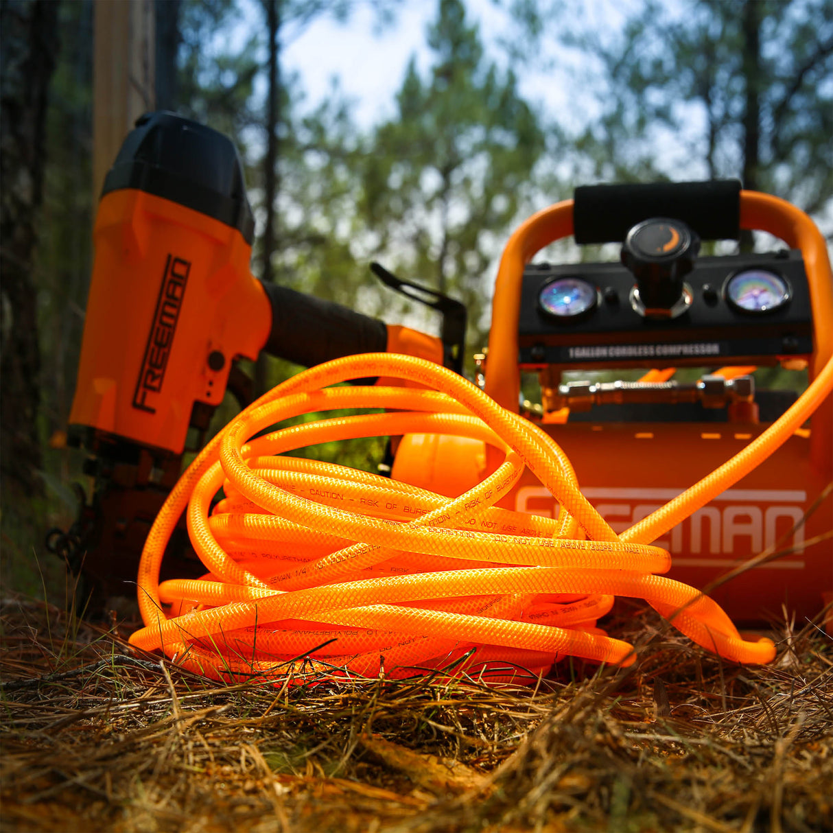 1/4" x 50' Polyurethane Air Hose with 1/4" NPT Fittings