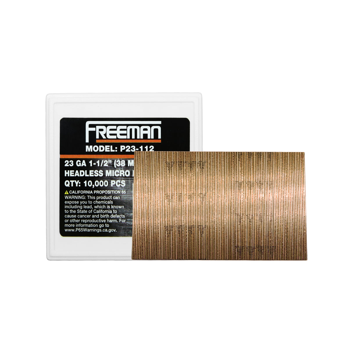 P23-112 23-Gauge 1-1/2" Glue Collated Headless Micro Pins (10,000 Count)