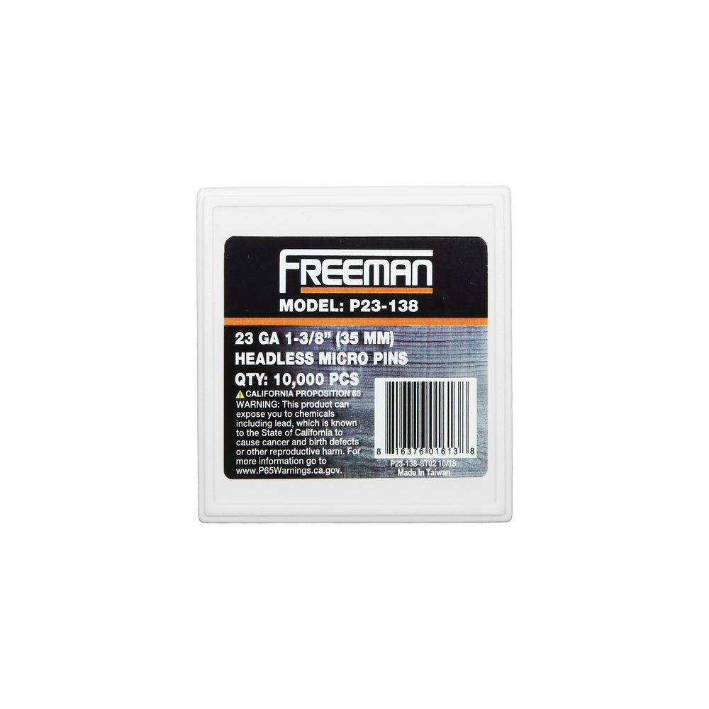 23-Gauge 1-3/8" Glue Collated Headless Micro Pins (10,000 Count)