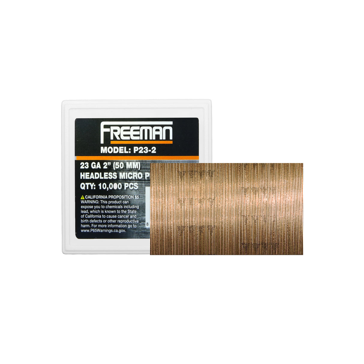 P23-2 23-Gauge 2" Glue Collated Headless Micro Pins (10,000 Count)