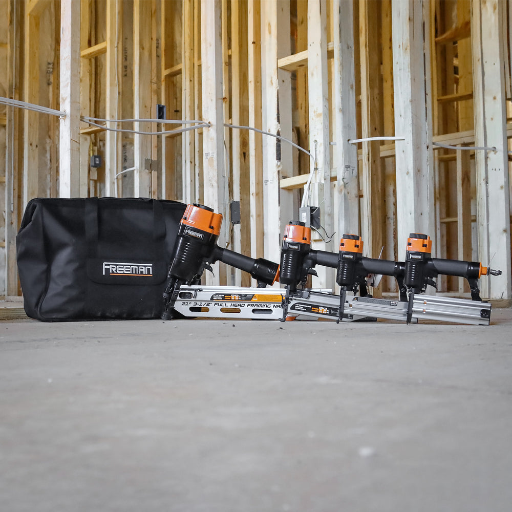Pneumatic Framing and Finishing Kit with Fasteners (4-Piece)
