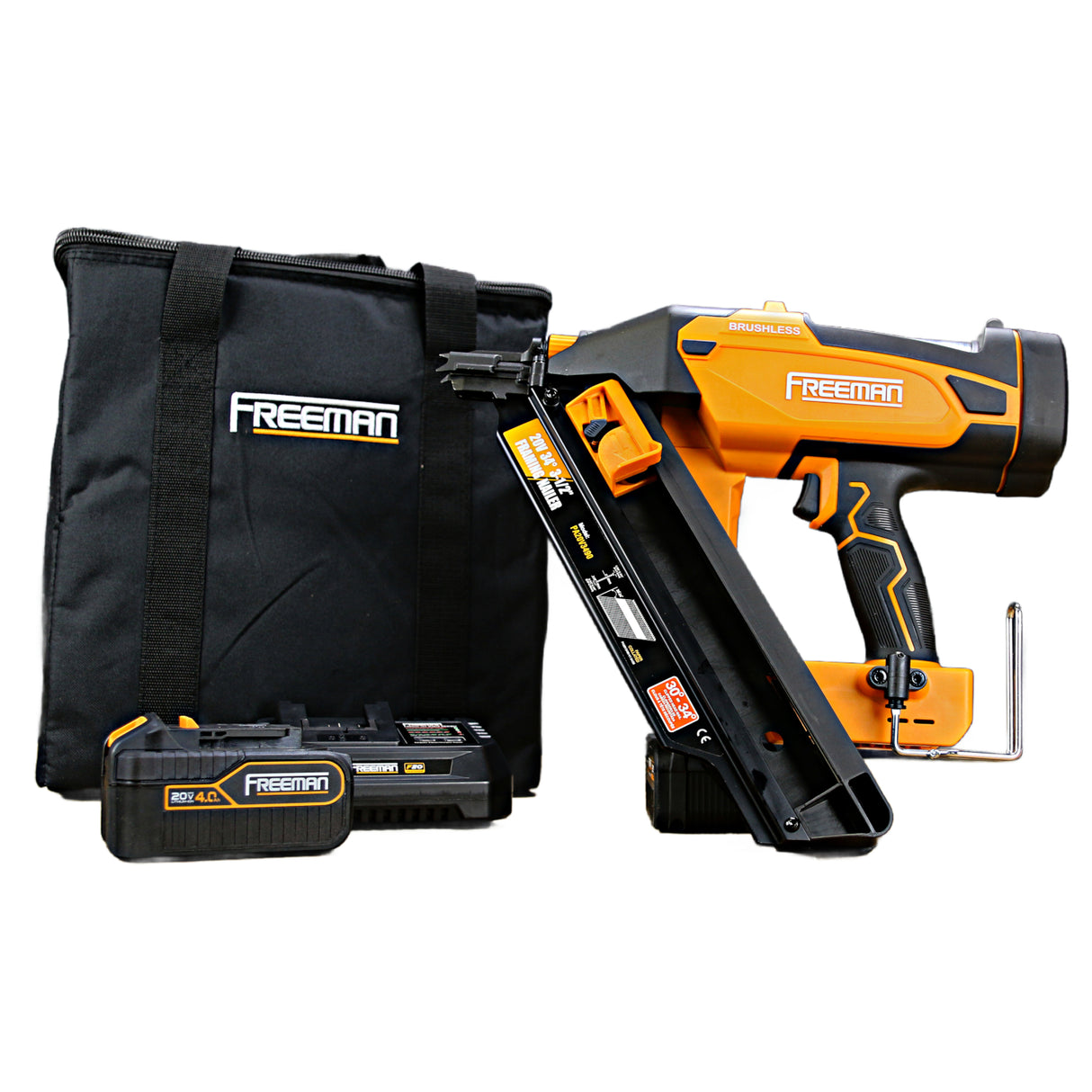 20V Cordless and Brushless 34° 3-1/2" Framing Nailer Kit