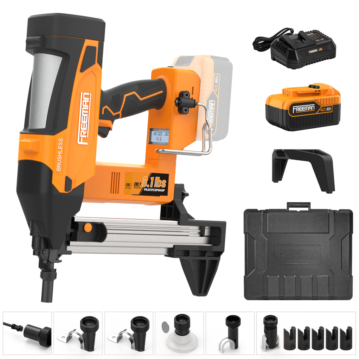 20V Cordless and Brushless 1-5/8" Smart Concrete Pin Nailer Kit (PATENTED)