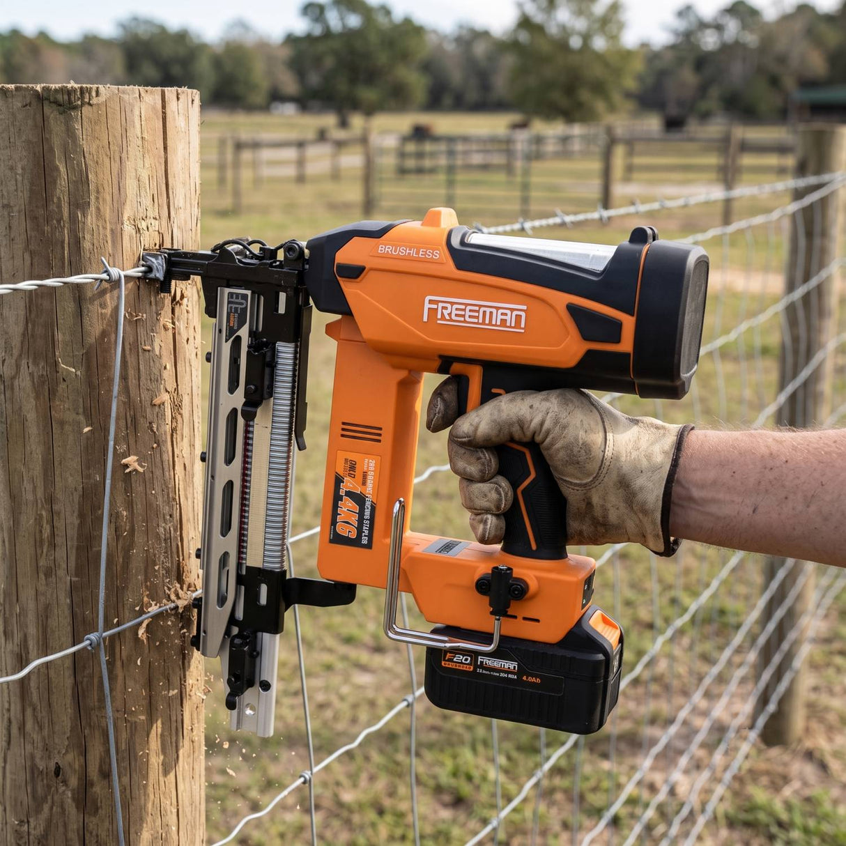 20V Cordless and Brushless 9-Gauge 2" Fencing Stapler Kit