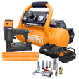 PE1GCCK 20 Volt Cordless 1 Gallon Air Compressor  and 3-in-1 Pneumatic Finish Nailer / Stapler Kit