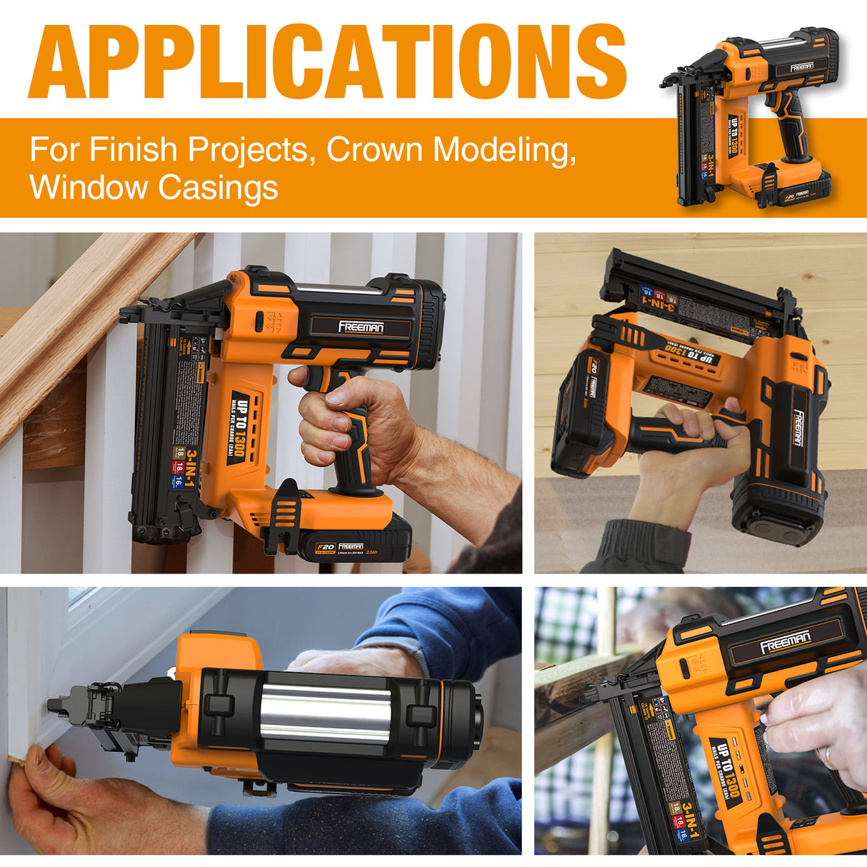 PE20V31618G 20 Volt Cordless 3-in-1 16 and 18 Gauge Nailer / Stapler Kit