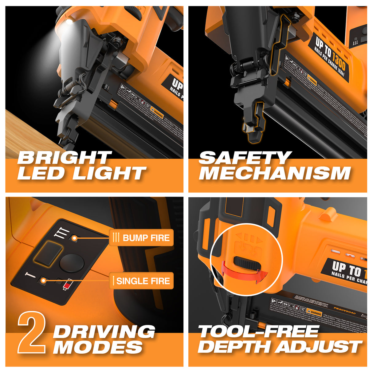 PE20V9040 20 Volt Cordless 18-Gauge 1-5/8" Narrow Crown Stapler Kit