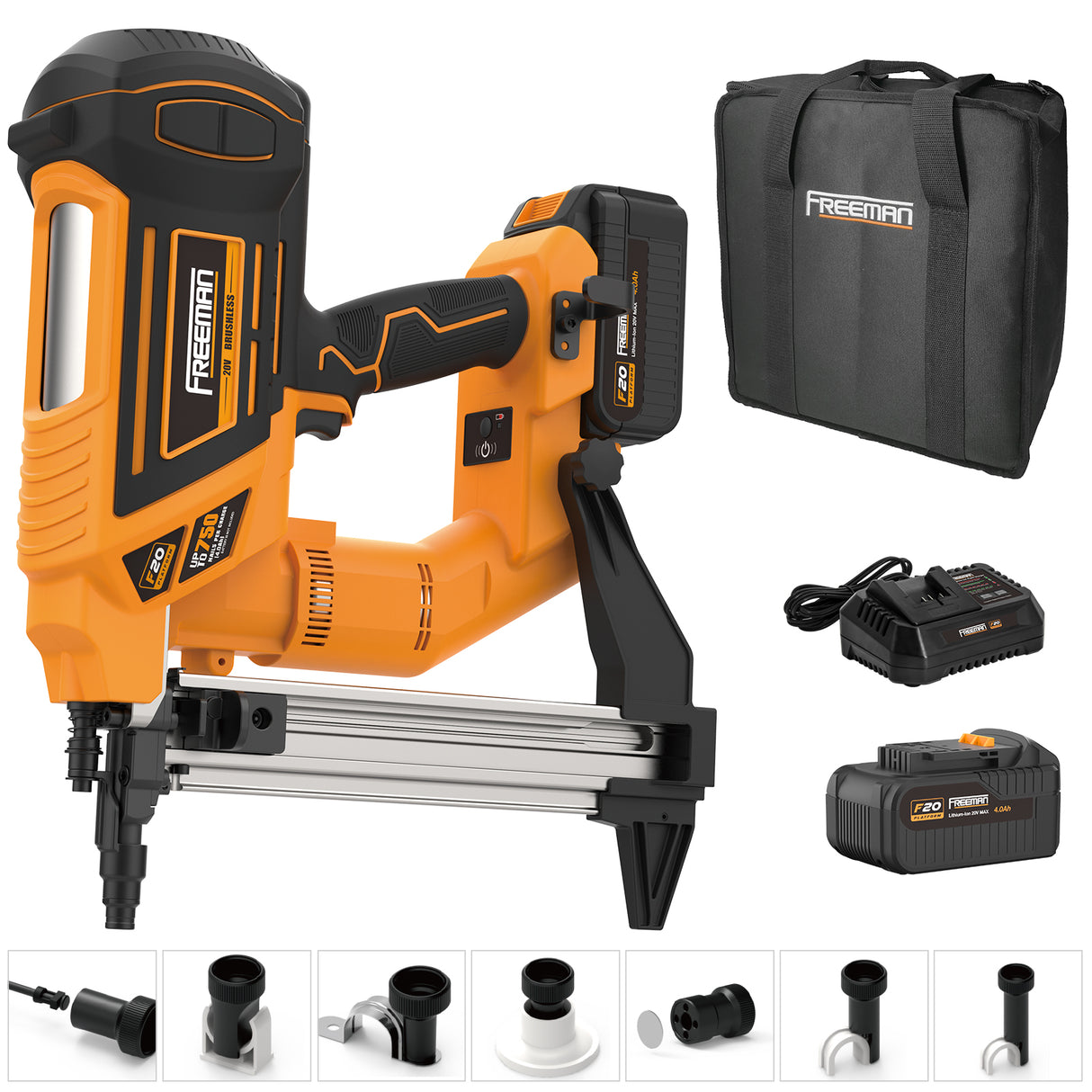 PE20VCSPN40 20 Volt Cordless and Brushless 1-1/2" Concrete Strip Pin Nailer Kit