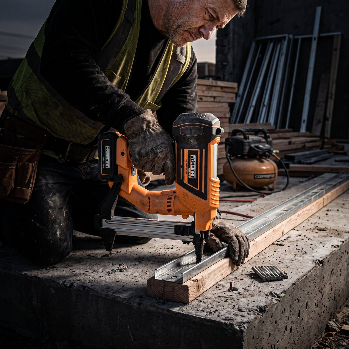 20V Cordless and Brushless 1-1/2" Concrete Strip Pin Nailer