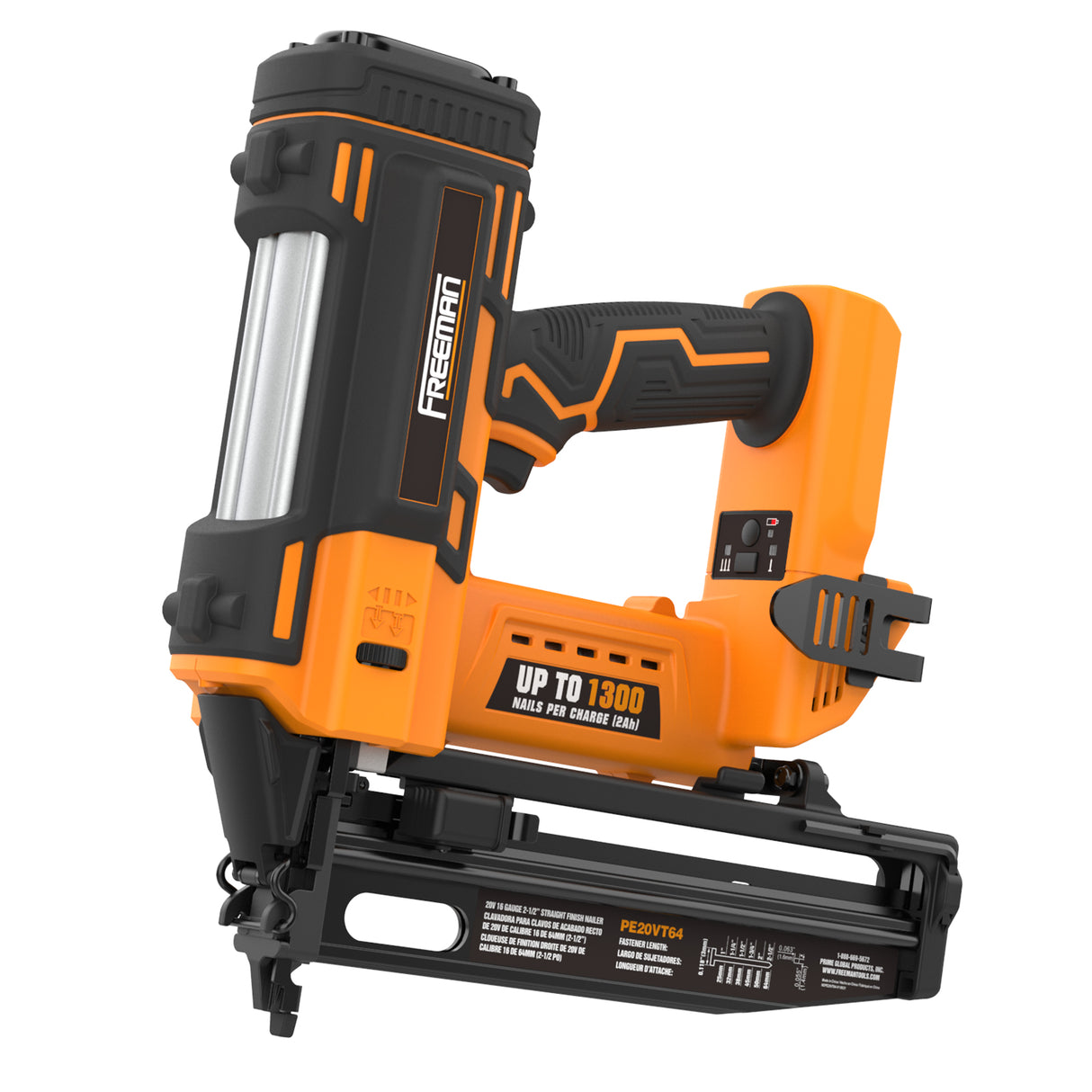 PE20VFN64 20 Volt Cordless 16-Gauge 2-1/2" Straight Finish Nailer Kit