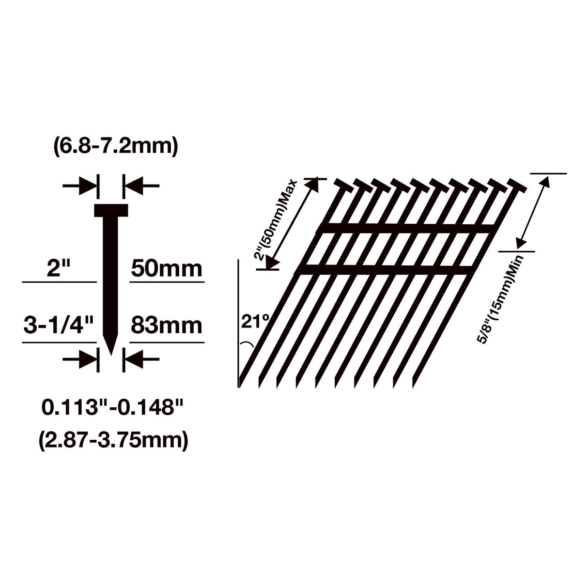 PE20VT2183 20 Volt Cordless and Brushless 21 Degree 3-1/4" Framing Nailer (Tool Only)