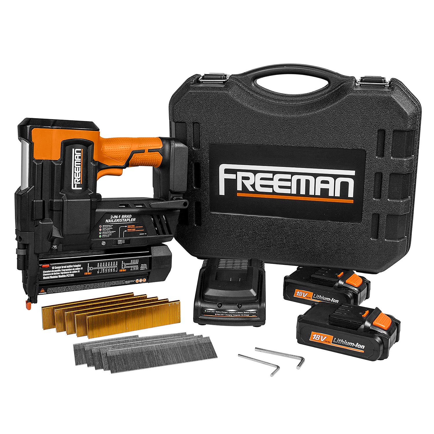 PE2118G 18 Volt Cordless 2-in-1 18-Gauge 2" Nailer / Stapler Kit