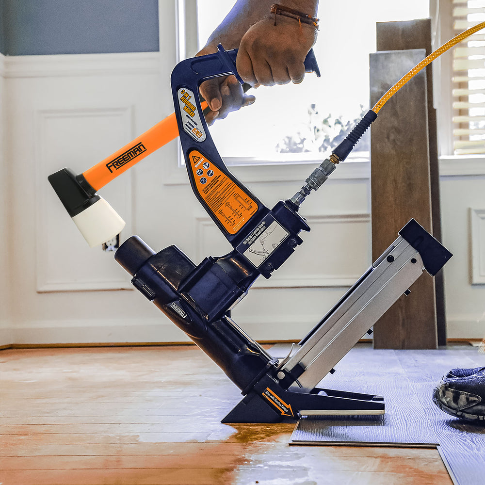 Pneumatic 3-in-1 15.5-Gauge and 16-Gauge 2" Flooring Nailer / Stapler Kit