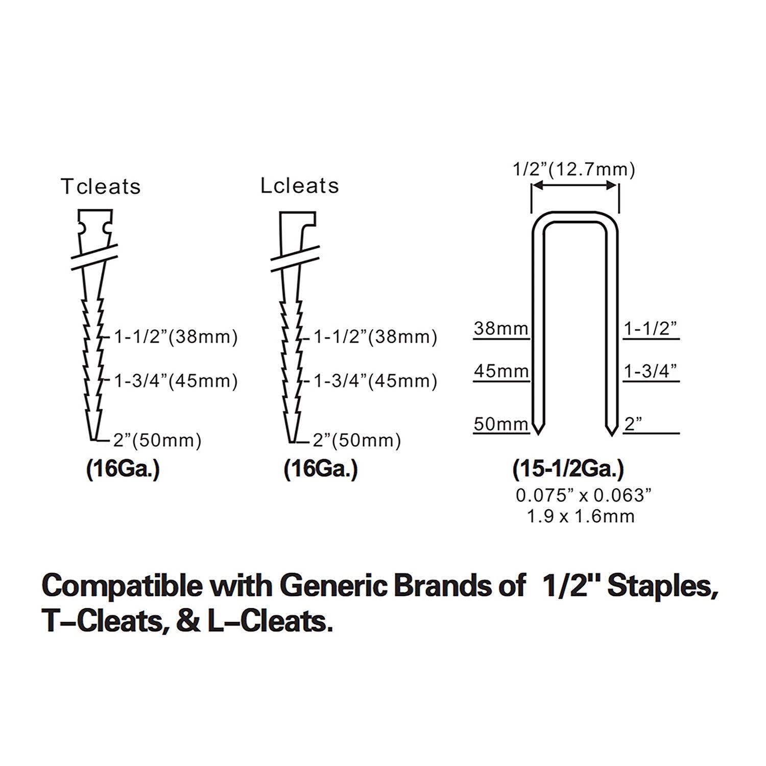 PFL618BR Pneumatic 3-in-1 15.5-Gauge and 16-Gauge 2" Flooring Nailer / Stapler Kit