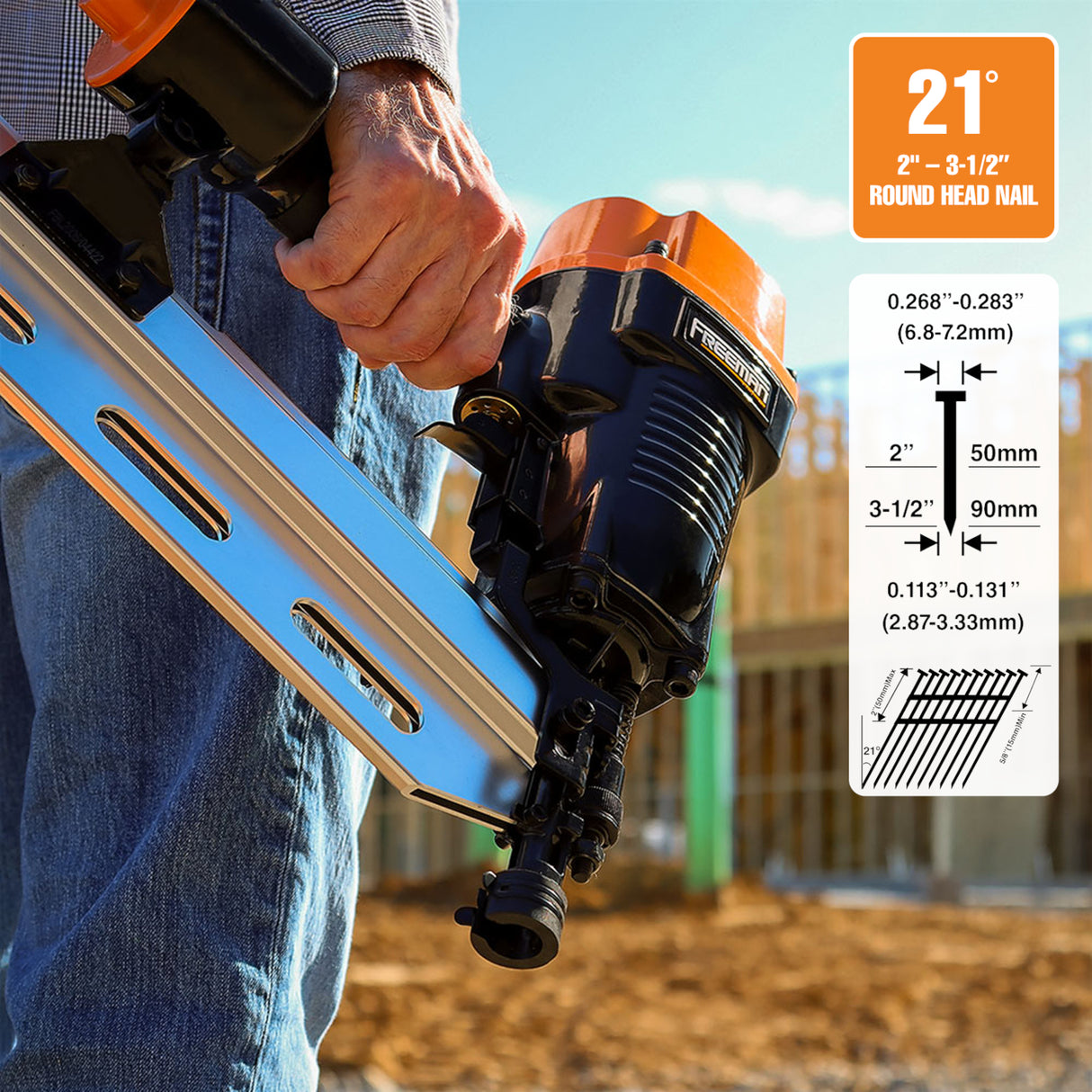 PFR2190 Pneumatic 21 Degree 3-1/2" Framing Nailer