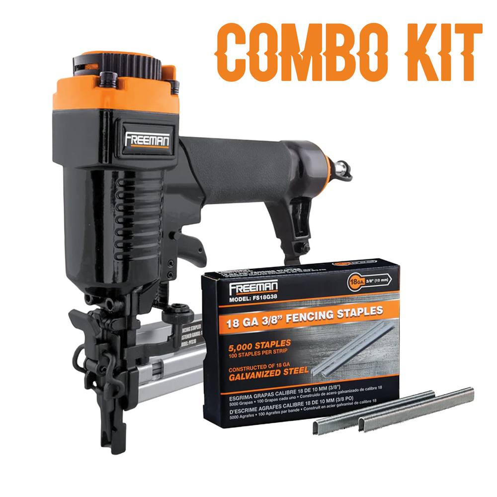 Pneumatic 18-Gauge Fencing Stapler + 5/8" Staples (5000) Kit