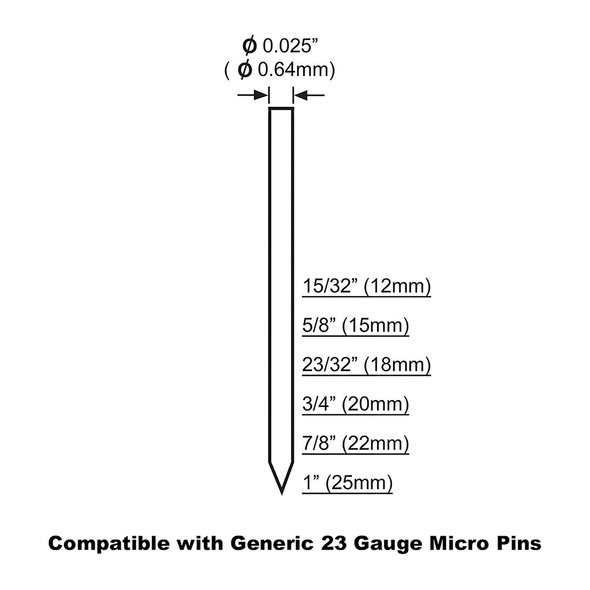 PP123 Pneumatic 23-Gauge 1" Micro Pinner
