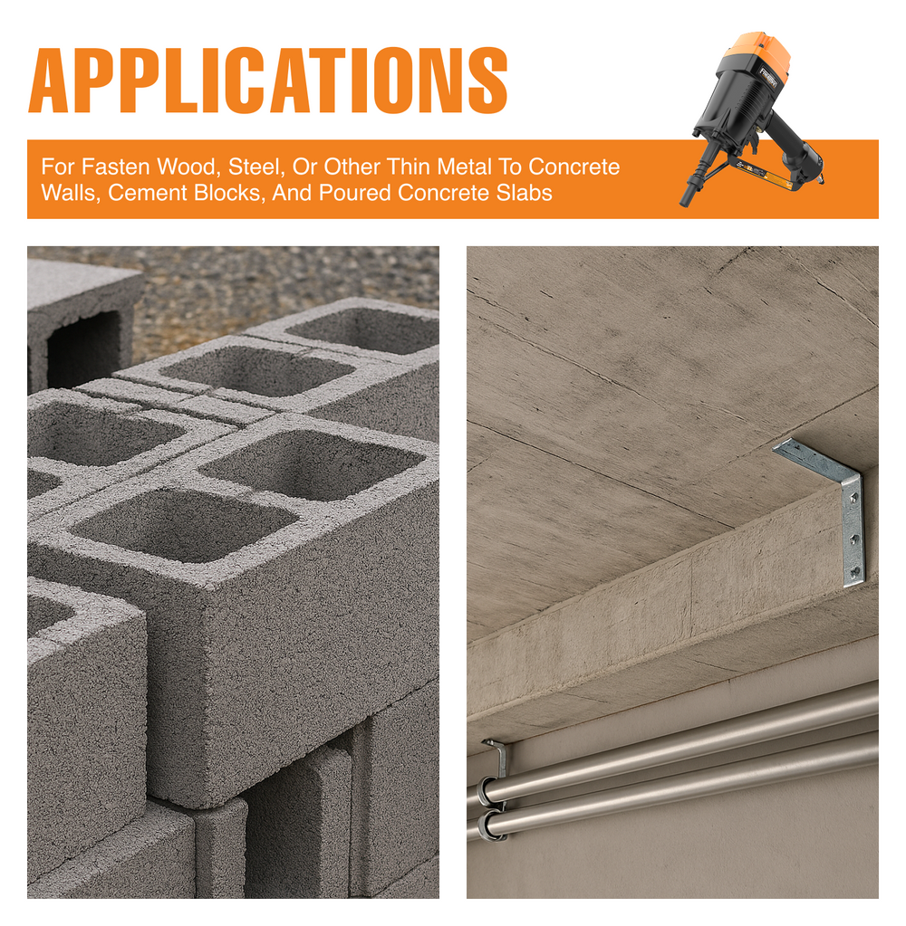 Pneumatic 3" Single Pin Concrete Nailer
