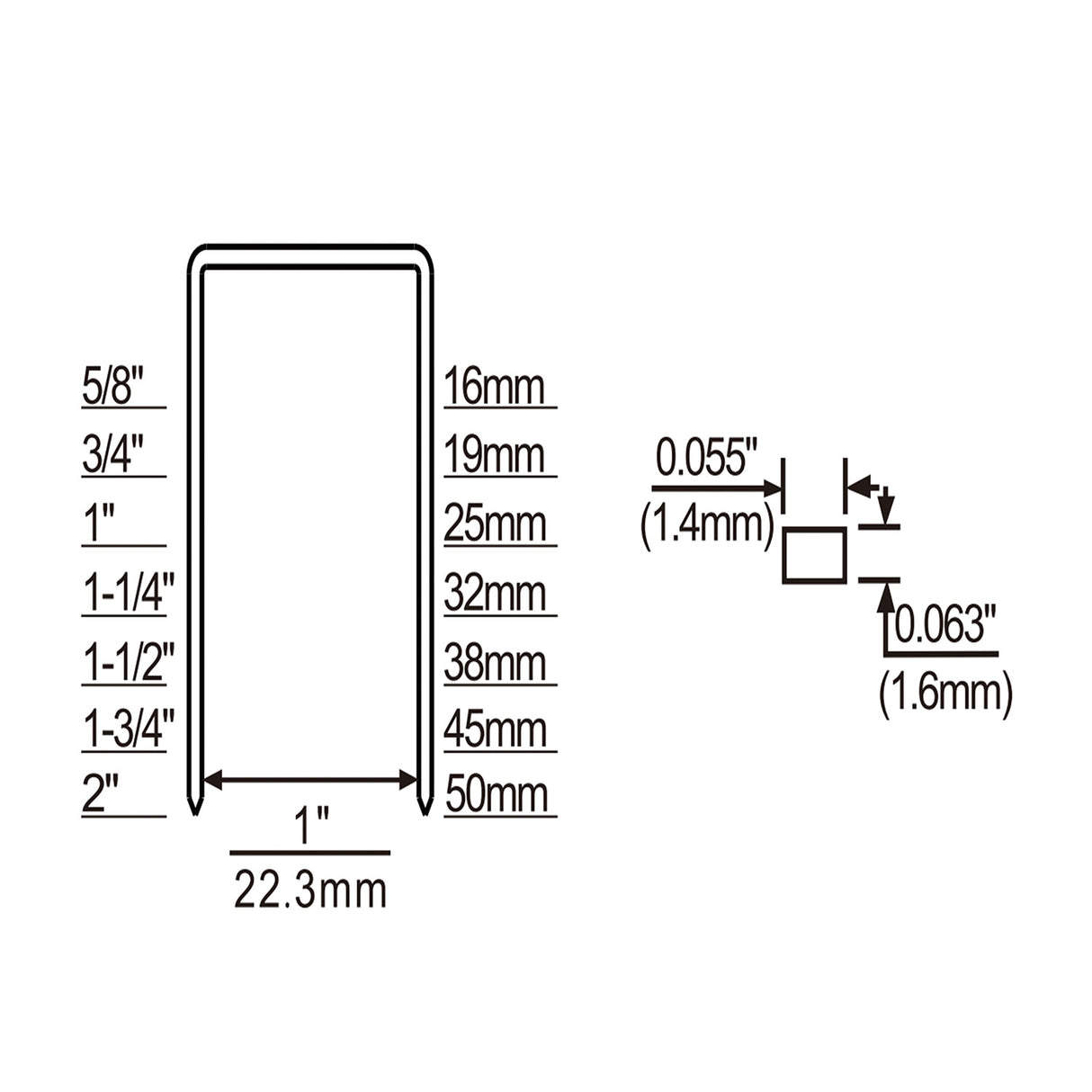 Pneumatic 16-Gauge 1" Wide Crown Stapler for Freeman, DeWalt, or Bostitch 16S2 Series Staples