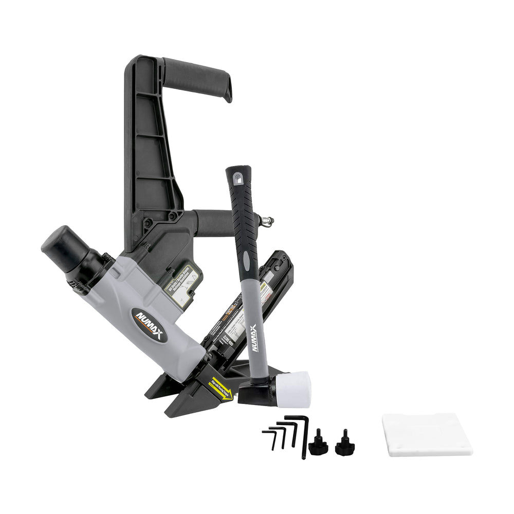 Pneumatic 2-in-1 15.5-Gauge and 16-Gauge 2" Dual Handle Flooring Nailer / Stapler