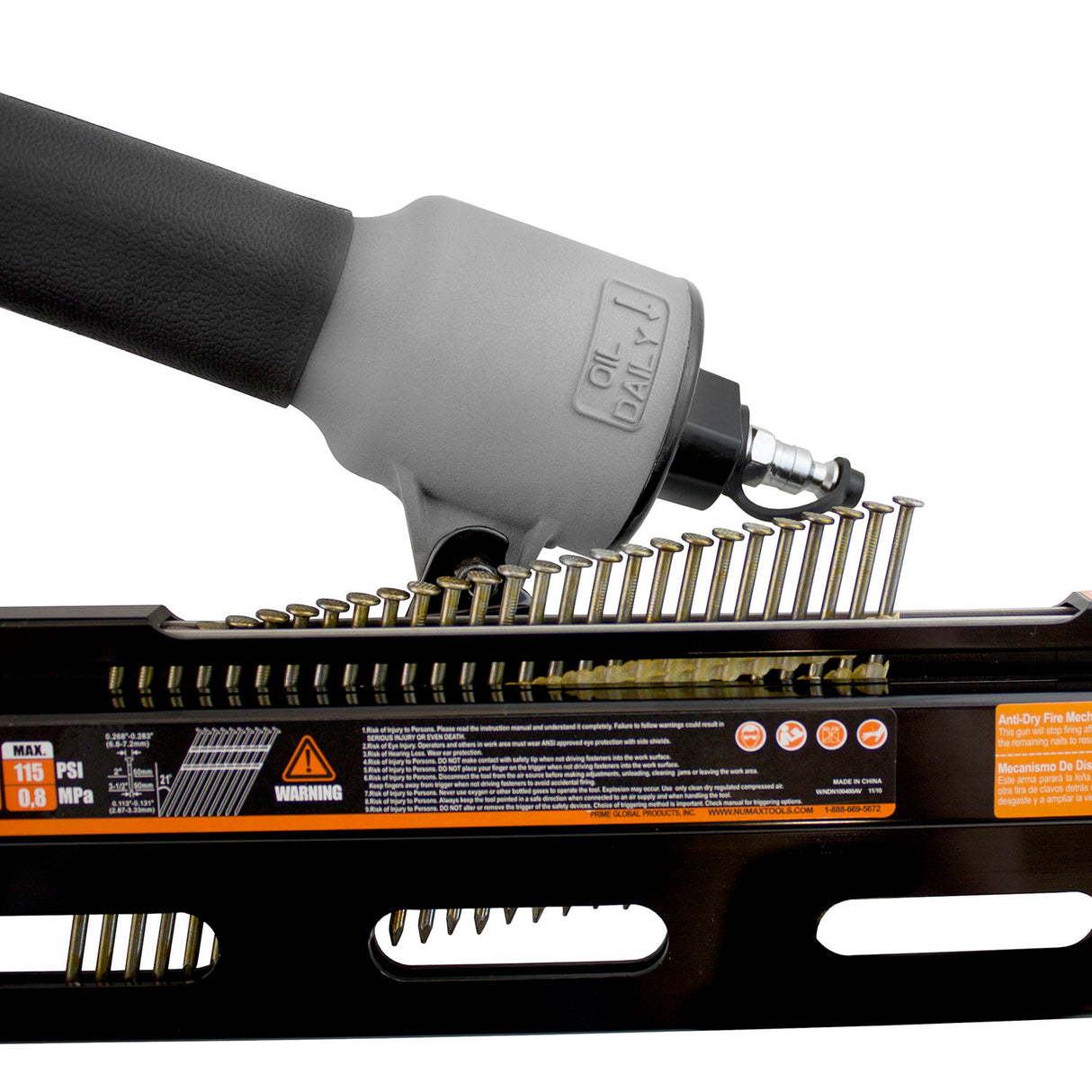 Pneumatic 21 Degree 3-1/2" Framing Nailer with Nails