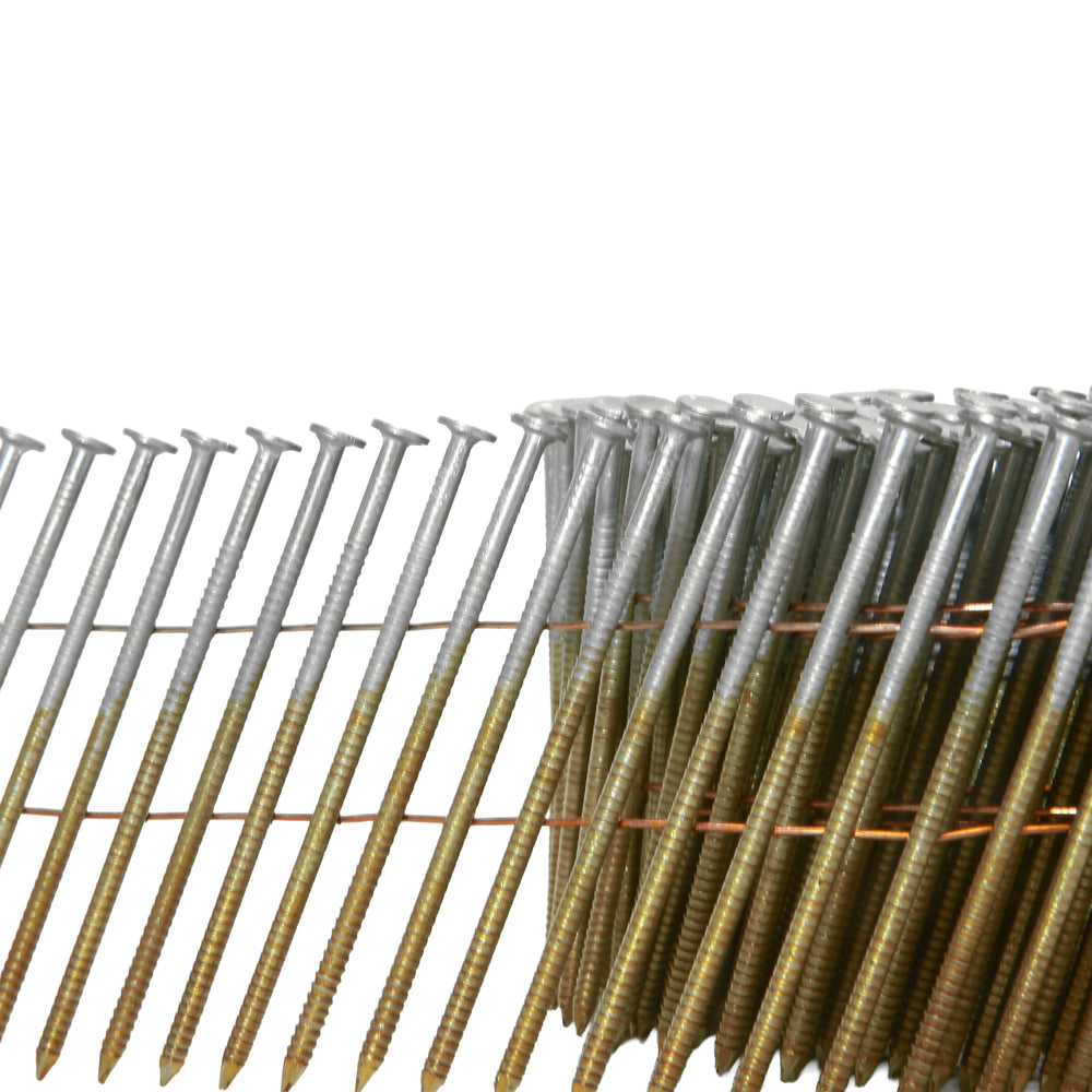 15 Degree 2-1/2" Wire Collated Galvanized Ring Shank Coil Siding Nails (3600 Count)