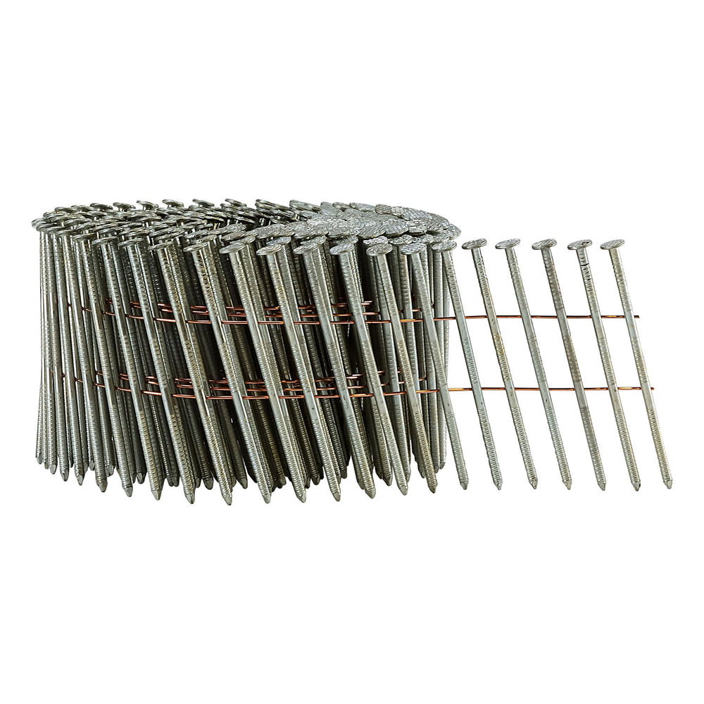 15 Degree 2-1/2" Wire Collated Galvanized Ring Shank Coil Siding Nails (3600 Count)