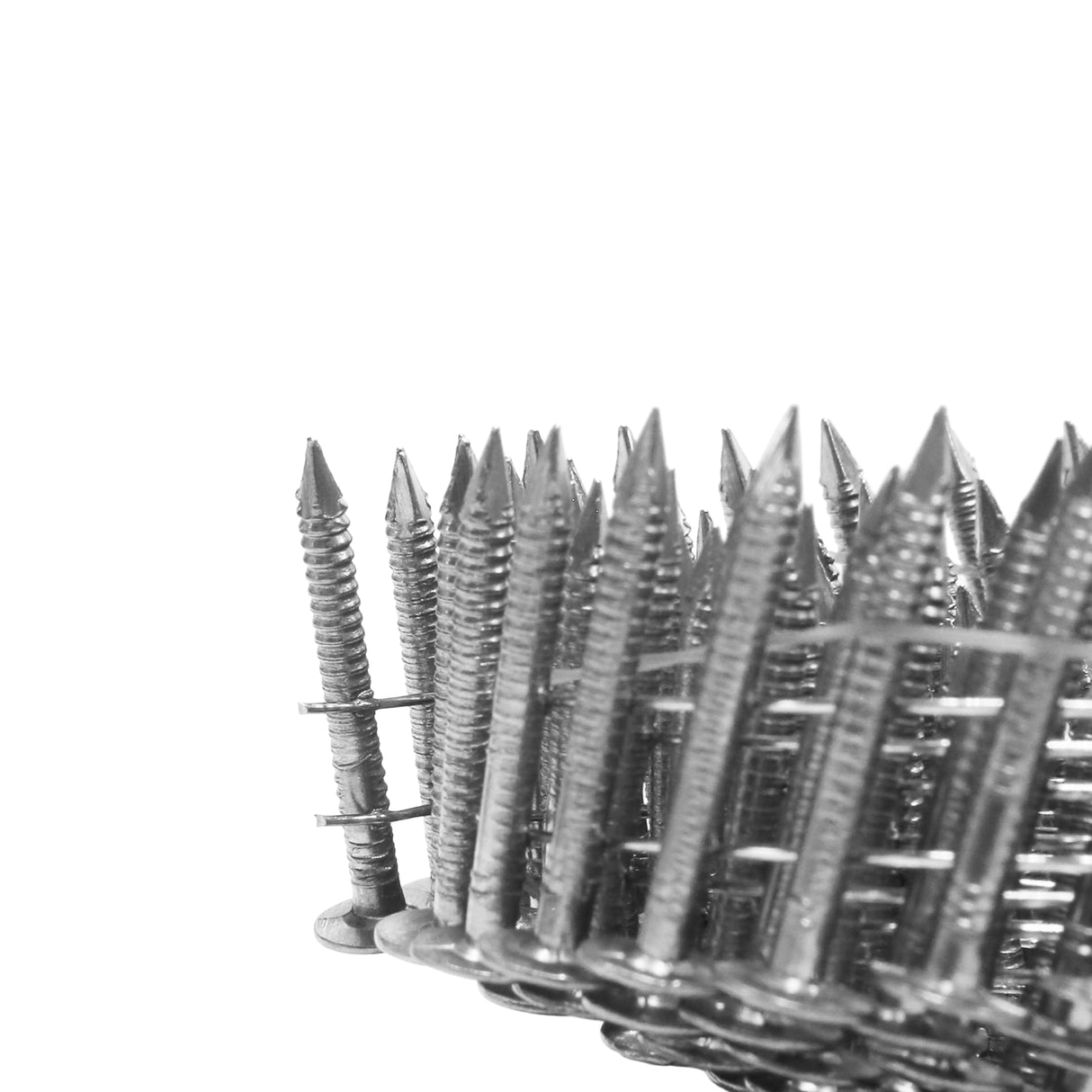 15 Degree 1-1/4" x 0.120" Wire Collated Stainless Steel Coil Roofing Nails (3600 Count)