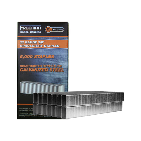 US2238 22-Gauge 3/8" Glue Collated Upholstery Staples with 3/8" Crown (5000 Count)