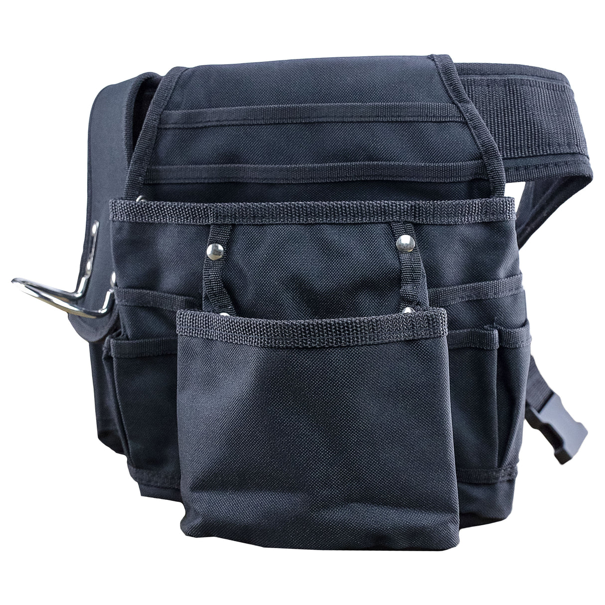 Canvas Tool Belt with Hammer Holster, Pockets, and Adjustable Belt
