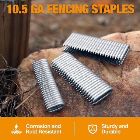 10.5-Gauge 7/8" to 1-9/16" Glue Collated Galvanized Fencing Staples (1500 Count)