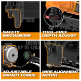 20V Cordless and Brushless 10.5-Gauge 1-9/16" Fencing Stapler Kit