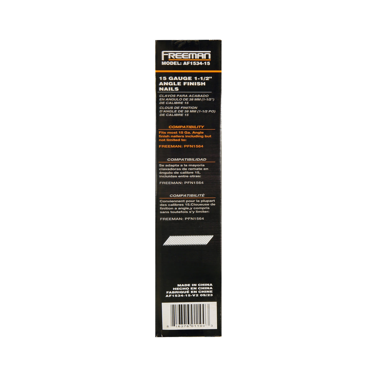 AF1534-15 15-Gauge 34 Degree Angle 1-1/2" Glue Collated Finish Nails (1000 Count)
