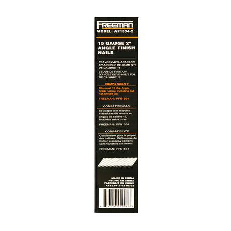 15-Gauge 34 Degree Angle 1-1/2" to 2-1/2" Tape Collated Galvanized or Stainless Steel Finish Nails