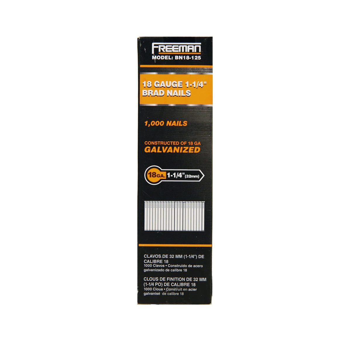 18-Gauge 1-1/4" Glue Collated Brad Nails (1000 Count)