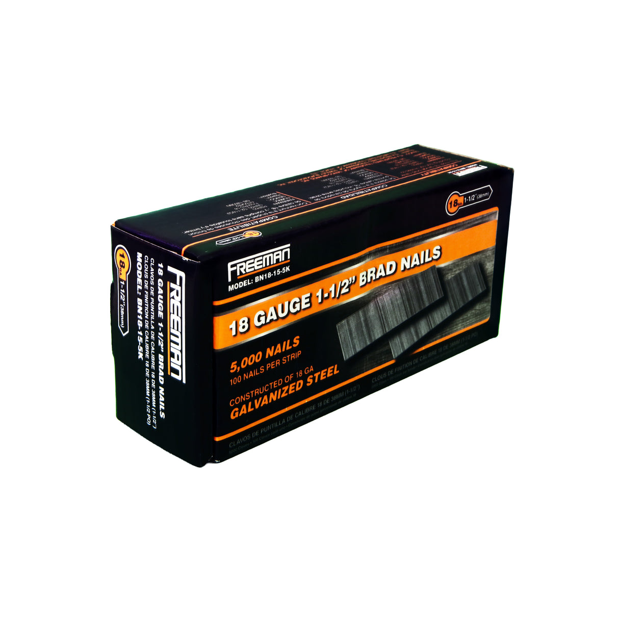 18-Gauge 1-1/2" Glue Collated Brad Nails (5000 Count)