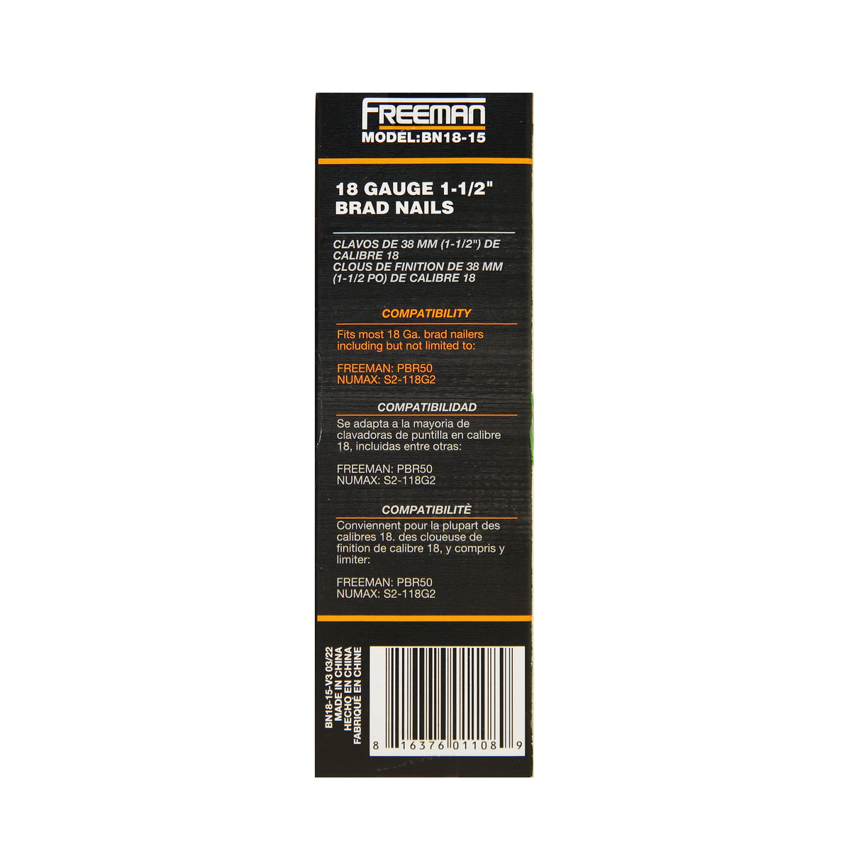 18-Gauge 1-1/2" Glue Collated Brad Nails (1000 Count)