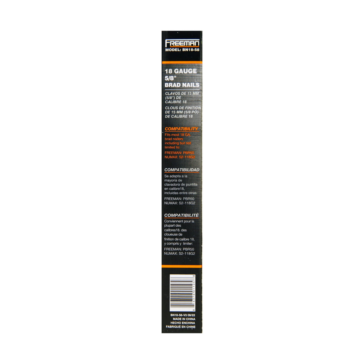 BN18-58 18-Gauge 5/8" Glue Collated Brad Nails (1000 Count)