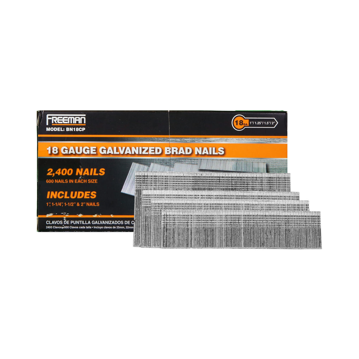 Freeman BN18CP 18-Gauge Combo Pack Brad Nails (2400 count) Freeman BN18CP 18-Gauge Combo Pack Brad Nails (2400 count)