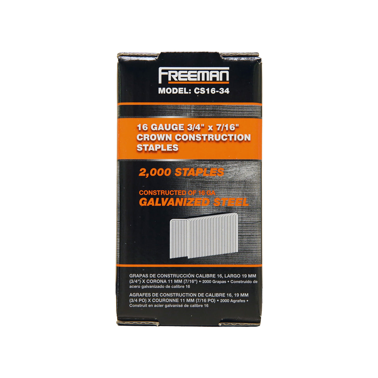 16-Gauge 3/4" Glue Collated Construction Staples with 7/16" Crown (2000 Count)