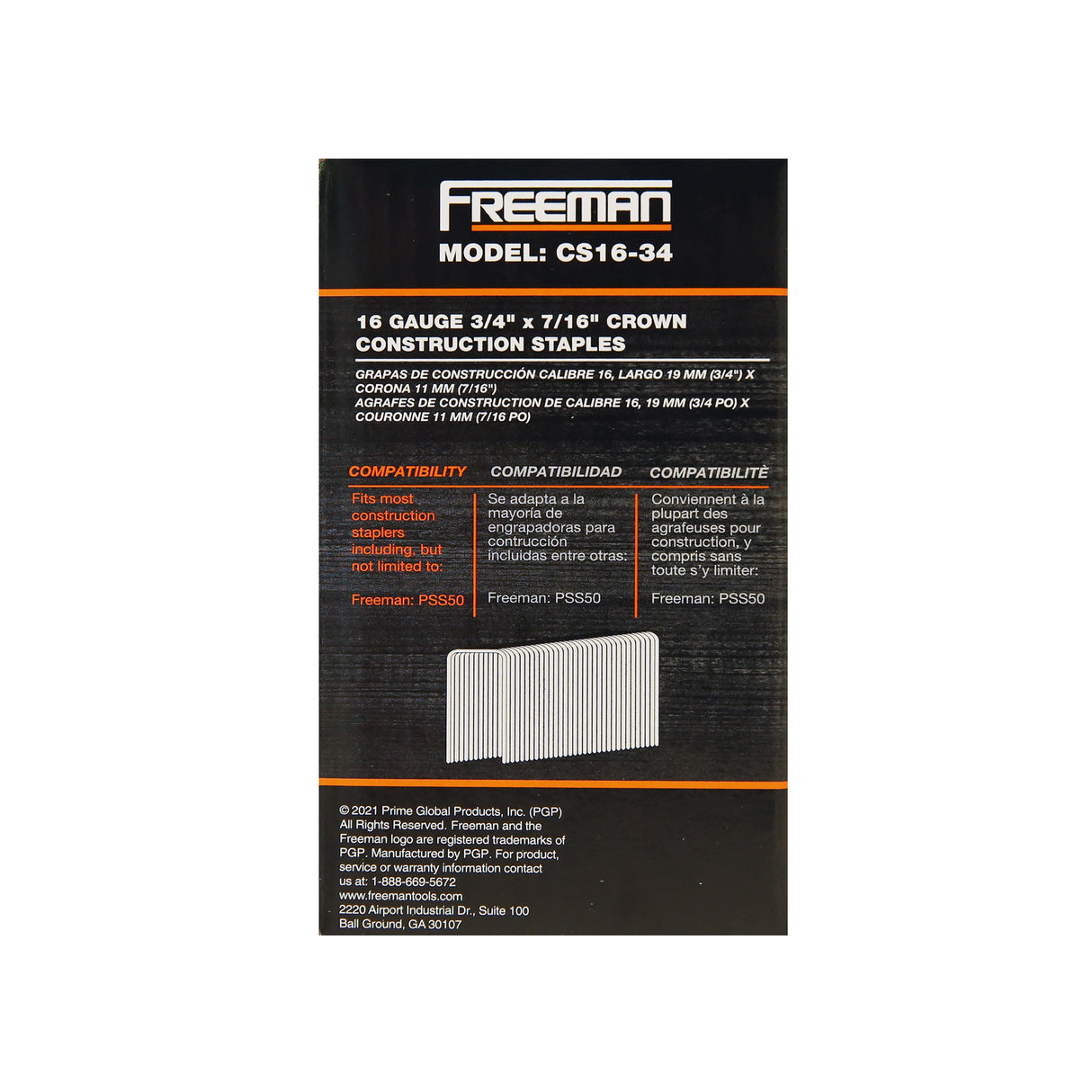 16-Gauge 3/4" Glue Collated Construction Staples with 7/16" Crown (2000 Count)