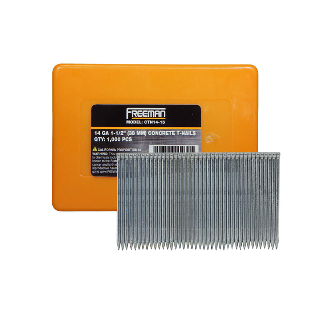 CTN14-15 14-Gauge 1-1/2" Glue Collated Concrete T-Nails (1000 Count)