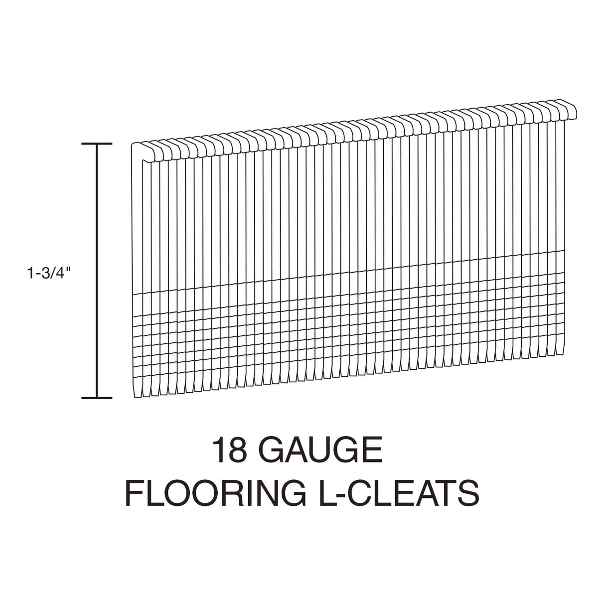 FN181K175 18-Gauge 1-3/4" Glue Collated Flooring L-Cleats (1000 Count)