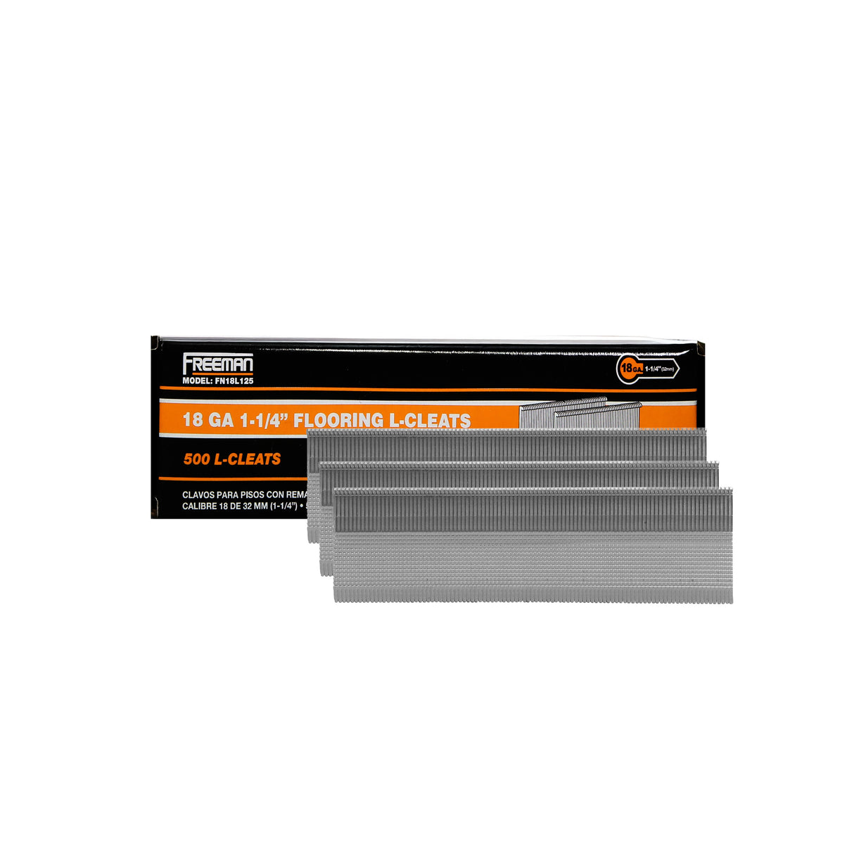 FN18L125 18-Gauge 1-1/4" Glue Collated Flooring L-Cleats (500 Count)