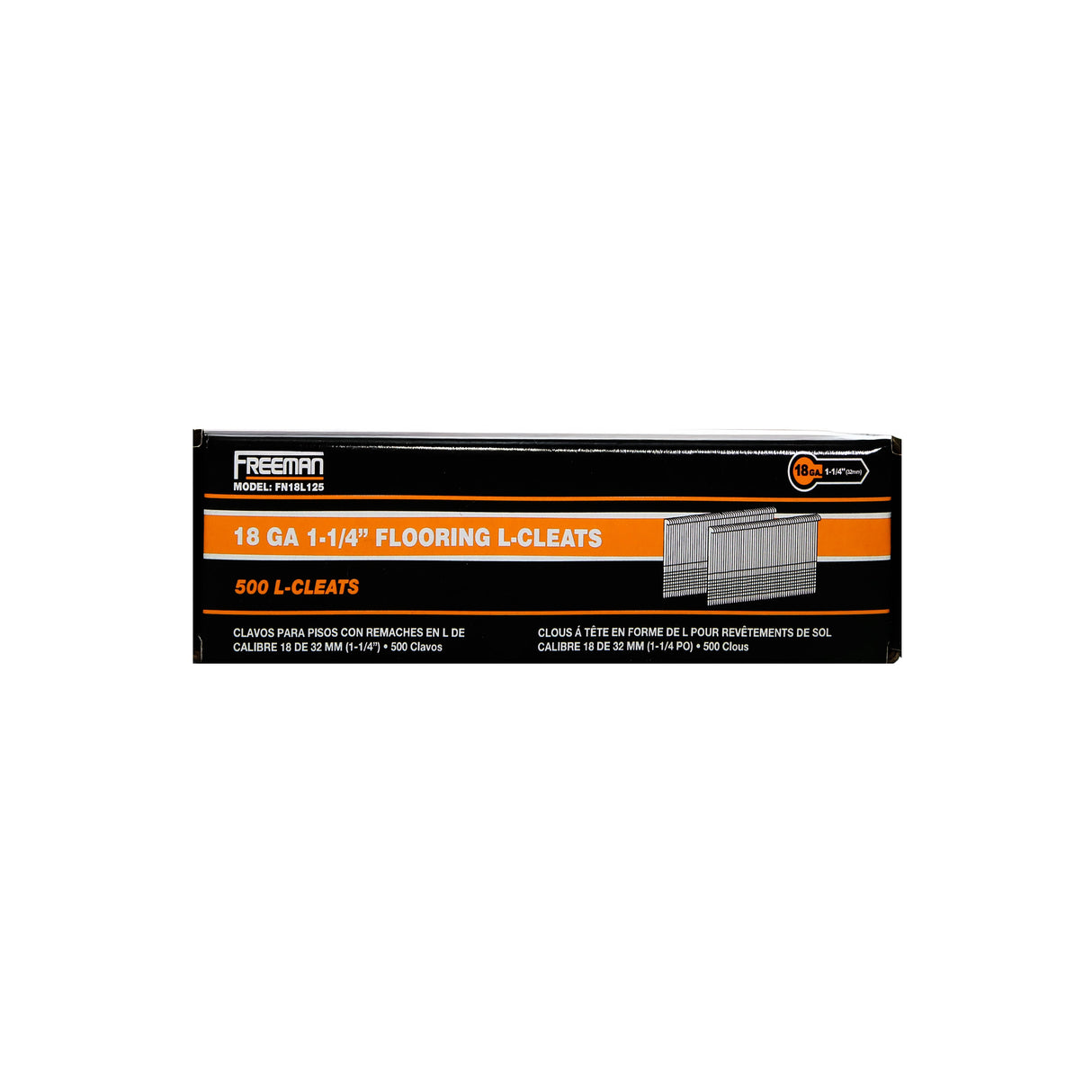 FN18L125 18-Gauge 1-1/4" Glue Collated Flooring L-Cleats (500 Count)
