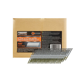 FR.113-238B 21 Degree .113" x 2-3/8" Plastic Collated Bright Finish Smooth Shank Full Round Head Framing Nails (2000 Count)