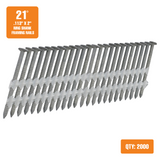 21 Degree .113" x 2" Plastic Collated Galvanized Ring Shank Full Round Head Framing Nails (2000 Count)