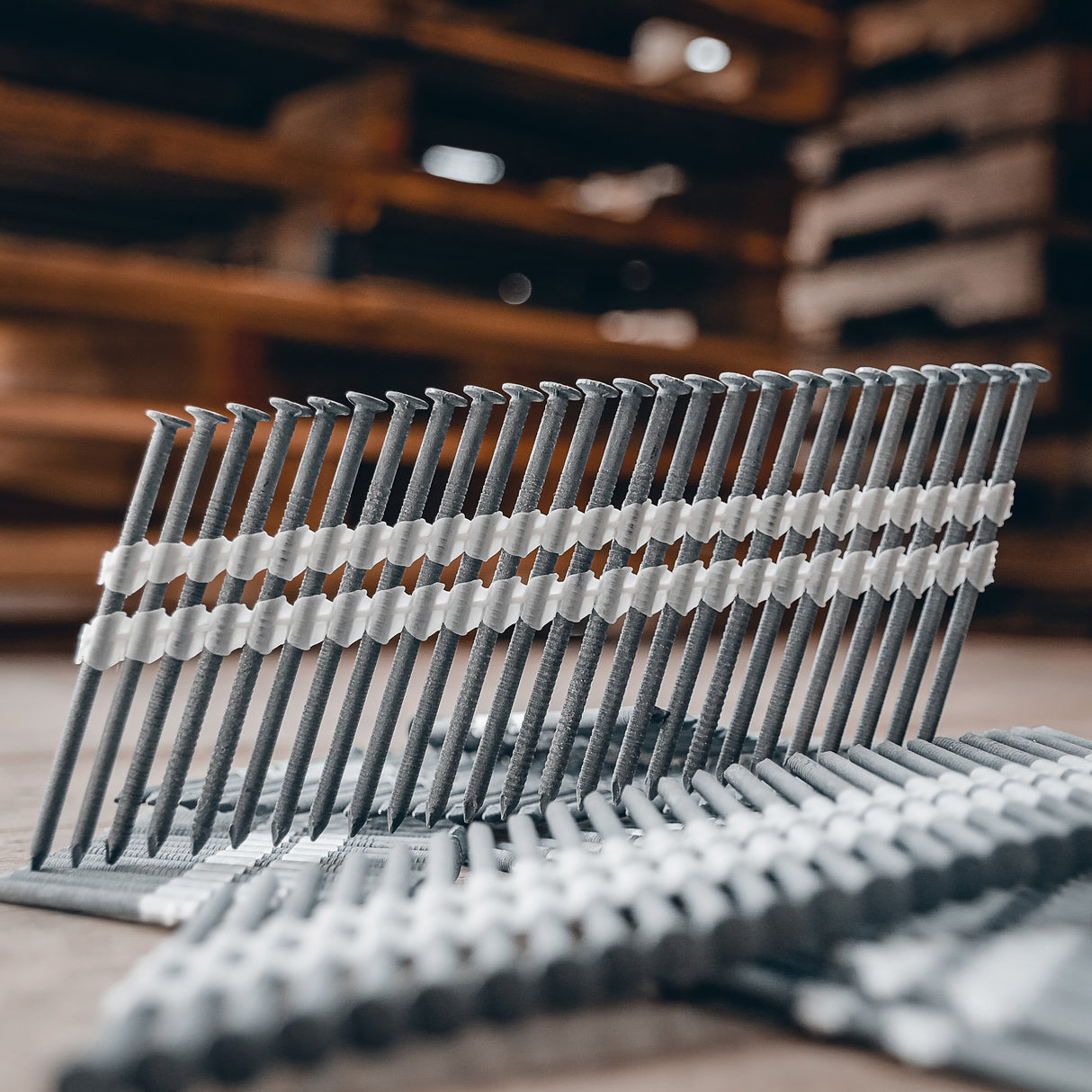 FR.113-2GRS 21 Degree .113" x 2" Plastic Collated Galvanized Ring Shank Full Round Head Framing Nails (2000 Count)