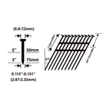 21 Degree .120" x 3" Plastic Collated Full Round Head Smooth Shank Framing Nails (500 Count)