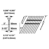 21 Degree .131" x 3" Plastic Collated Smooth Shank Full Round Head Framing Nails (500 Count)